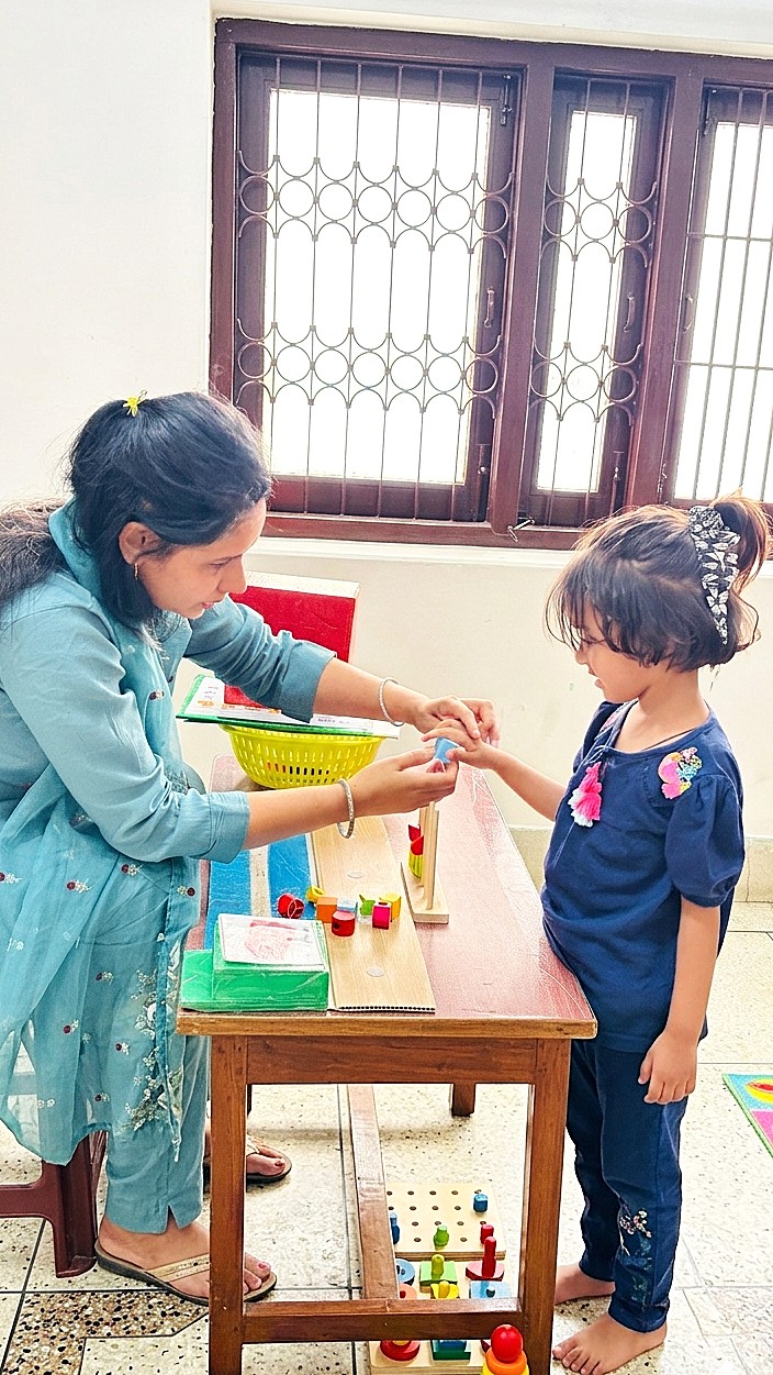 Speech therapy session for child with autism in Varanasi